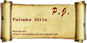 Paluska Júlia névjegykártya