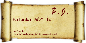 Paluska Júlia névjegykártya